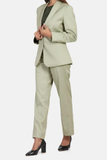 SAINLY Apparel & Accessories Women Pant Suit Sage Green Formal Pant Suit, Cotton Blend Pant Suit, Business Pant Suit, Gift for her