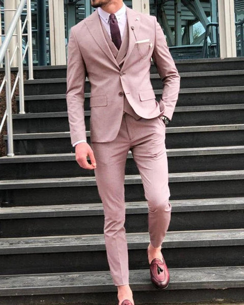 wedding suits coat pant for men pink