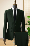 SAINLY Men's Two Piece Suit 32 / 26 Men Suits, Suits For men Dark Green 2 Piece Wedding Suit, Formal Fashion Slim Fit Suit - Prom Wear