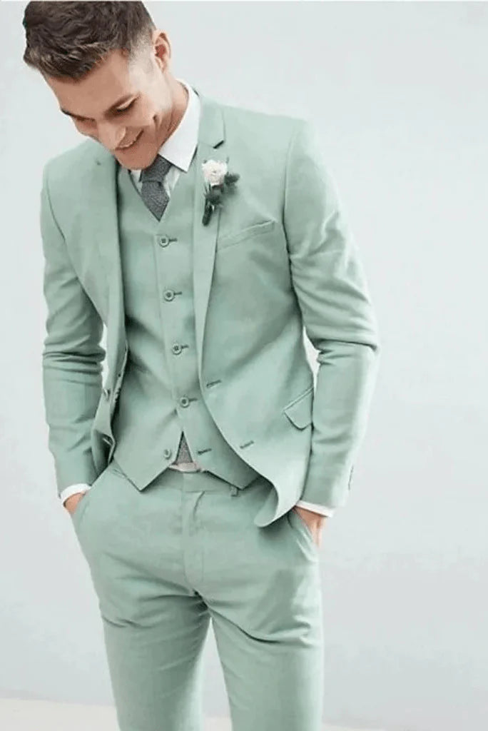 Find The Trendy Sage Green 3 Piece Suit For Men Find The Trendy Sage Green 3 Piece Suit For Men