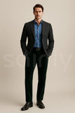 Men's Emerald Green Velvet Formal Trouser