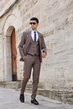 Men Brown 3 Piece Suit Wedding Party Wear Slim Fit Suit Bespoke Sainly