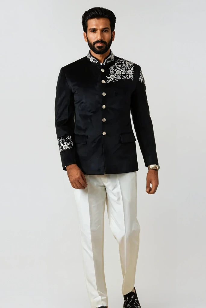 Modern Jodhpuri Suit For Men Men Jodhpuri Suit Black Velvet