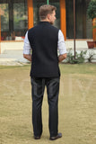 Men’s half jacket styled over a shirt for a modern and elegant look