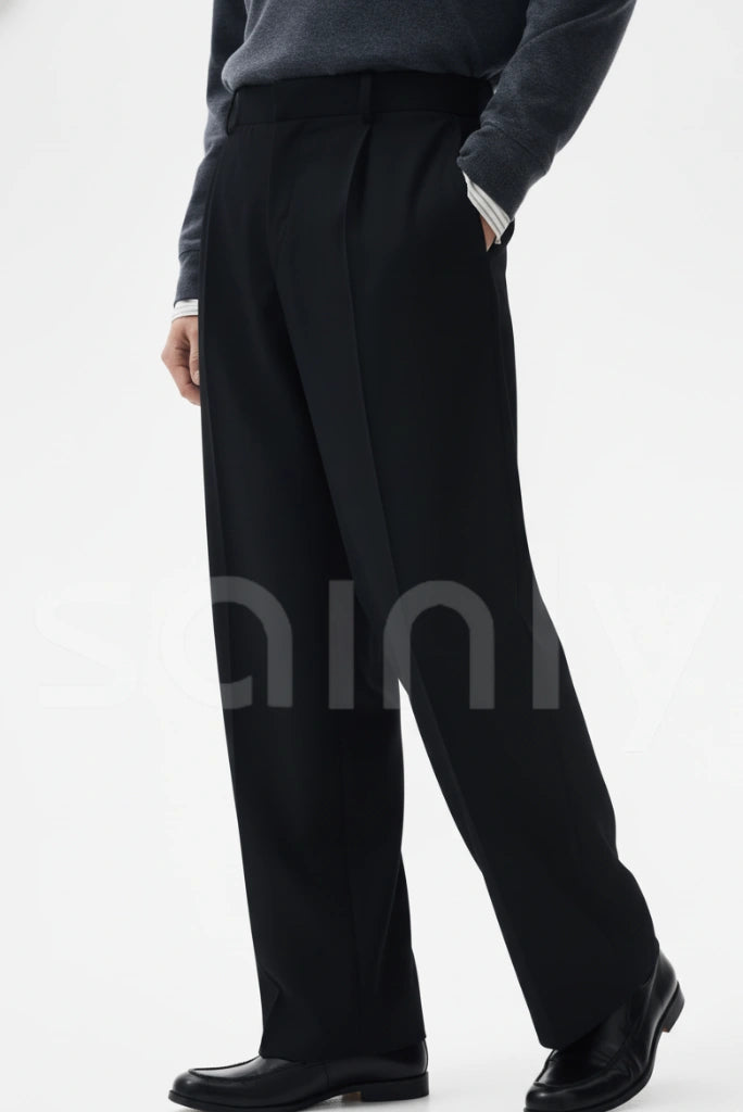 Men custom black pants (Side)