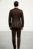 Brown Two-Piece Suit Party Wear Formal Suit (Back)