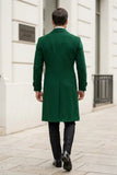 Emerald green tweed overcoat for men for party wear back 