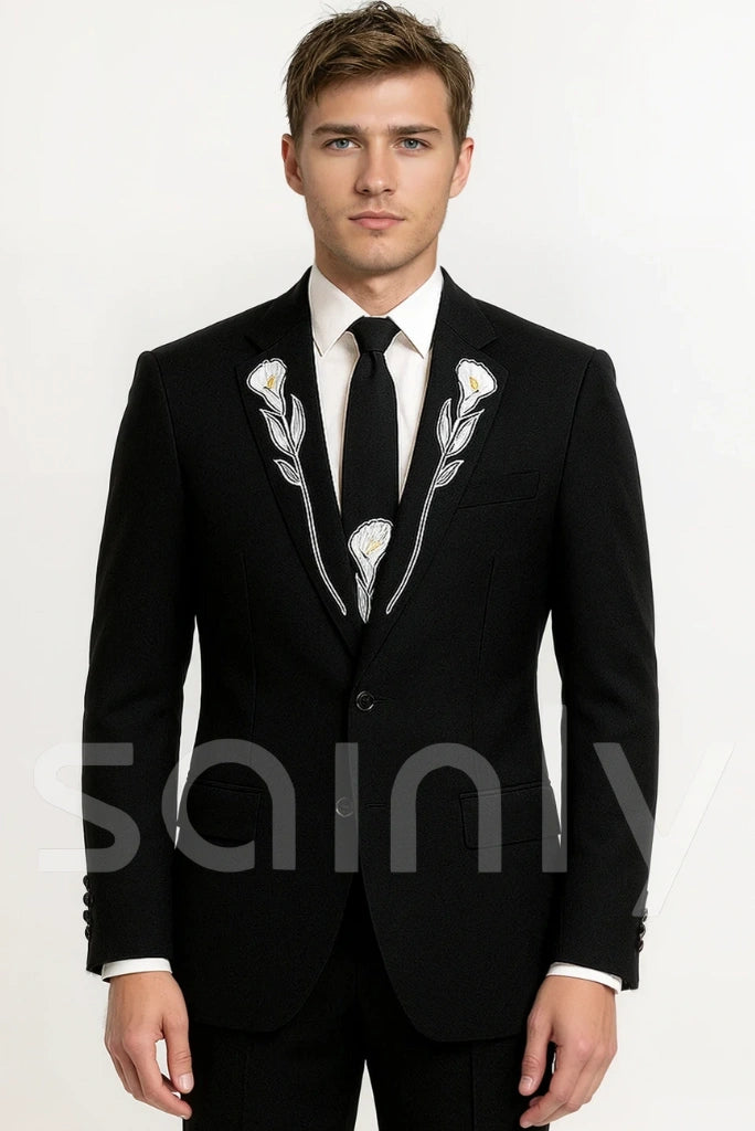 stylish-embroidery-suits-traditional-gatherings-black-suit-for-men