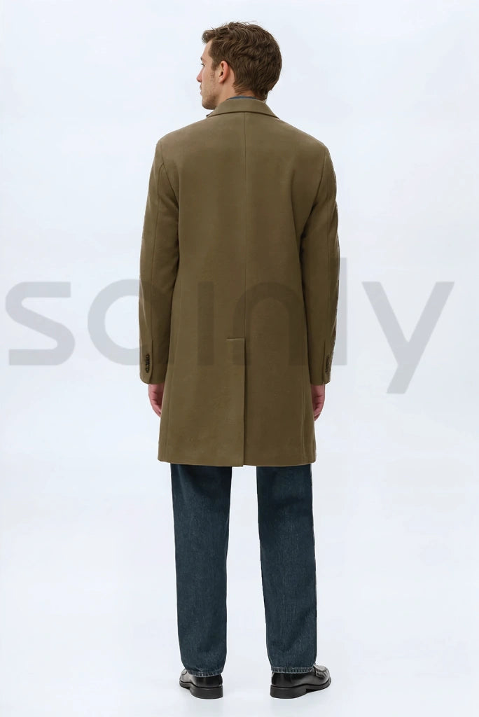 Classic Tweed Long Winter Coat Back