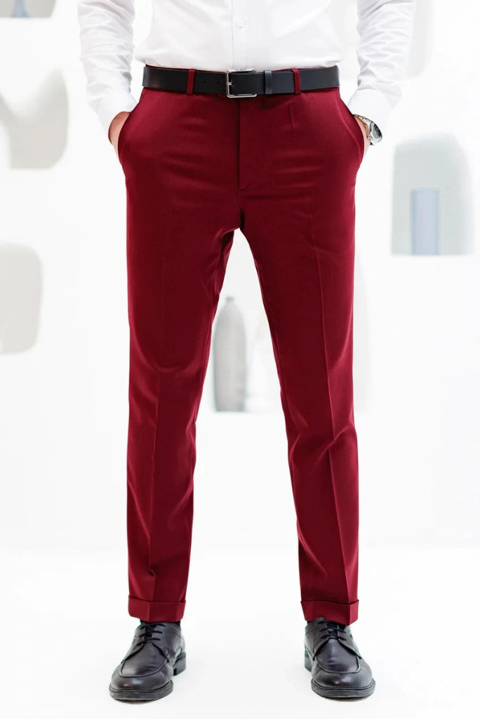 Men Formal Wear & Casual Outfits Pants for Men Maroon Trousers 32 Men Formal Wear & Casual Outfits Pants for Men Maroon Trousers 32