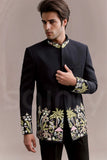 Traditional Indian Wedding Blazer For Men – Navy Blue Jodhpuri Bandhgala