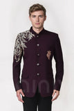 Men’s Purple Embroidered Jodhpuri Blazer – Wedding And Party Wear