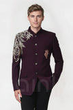 Stylish Purple Jodhpuri Bandhgala Jacket For Men