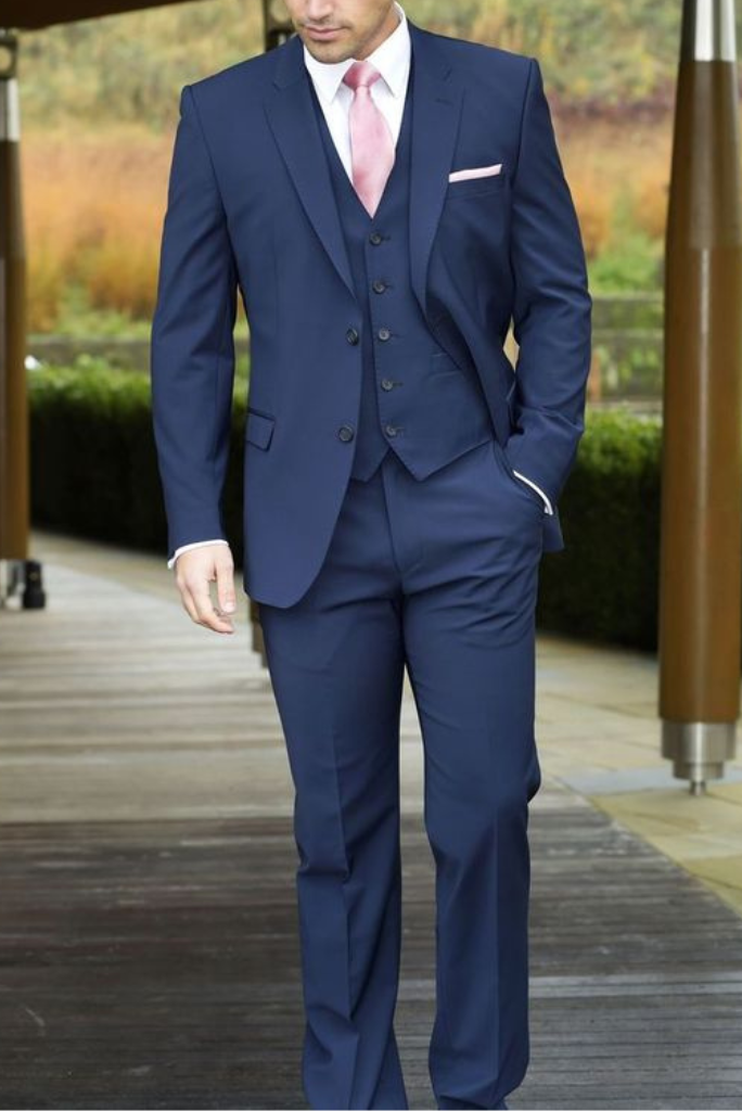 Men 3 Piece Suit Blue Engagement Slim Fit Suit Party Wear Suit Sainly 58 / 44