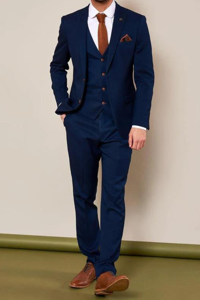 Men Three Piece Blue Tweed Suit, Winter Suit, Wedding Formal Fashion Suit, Dinner Suit, Party Wear Suit