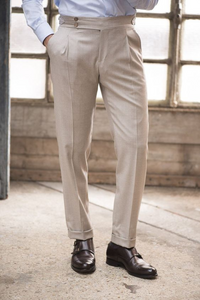 Men Wedding Pant Formal Trouser Beige Elegant Pant Office Pant Sainly