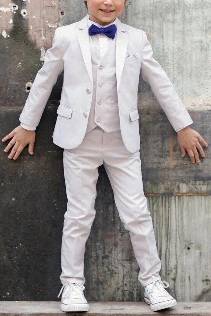 Boys White Suit Outfit – Size 7 Tuxedo Set With Blazer, Vest, Dress Pants, Shirt & Tie, Slim Fit - View #6