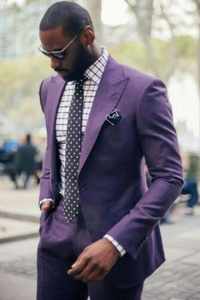 Men Slim Fit 3 Piece suit Purple Wedding suit Dinner Suit Sainly