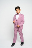Boys Pink Kids Suits Boys Slim Suit Wedding Outfit for Boys Sainly