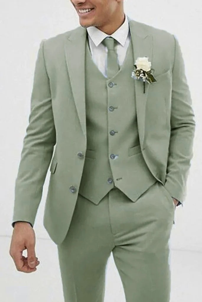 Men Sage Green 3 Piece Suit | Engagement Suit | Dinner Suit