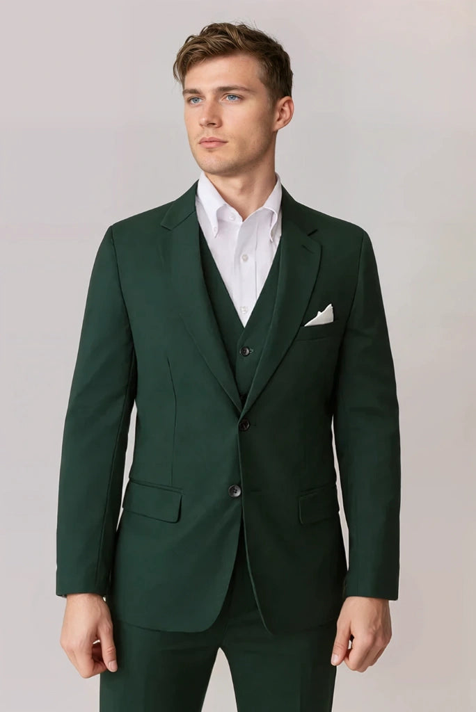 engagement plus size dresses Men 3 Piece Suit Emerald Green Suit Dinner Suit Sainly 50 / Custom