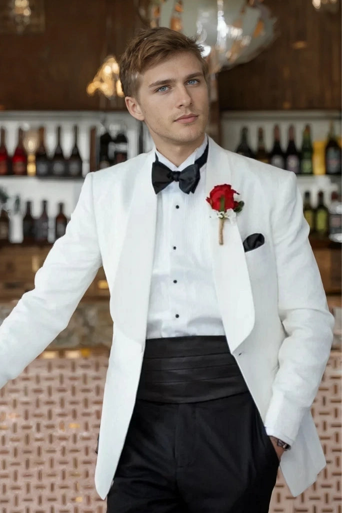White Tuxedo Jacket Wedding Groom Coat & Tuxedo Dinner Party Wear Coat 32