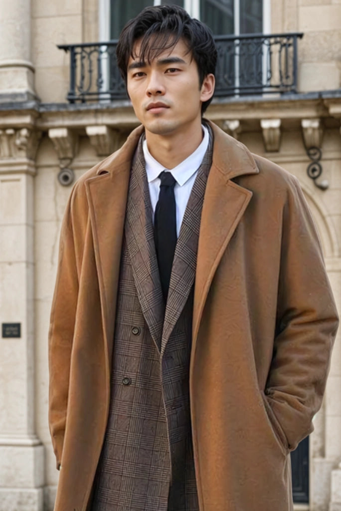 Men Stylish Tweed Long Overcoat Winter Wear Coat by Sainly 44 Men Stylish Tweed Long Overcoat Winter Wear Coat by Sainly 44