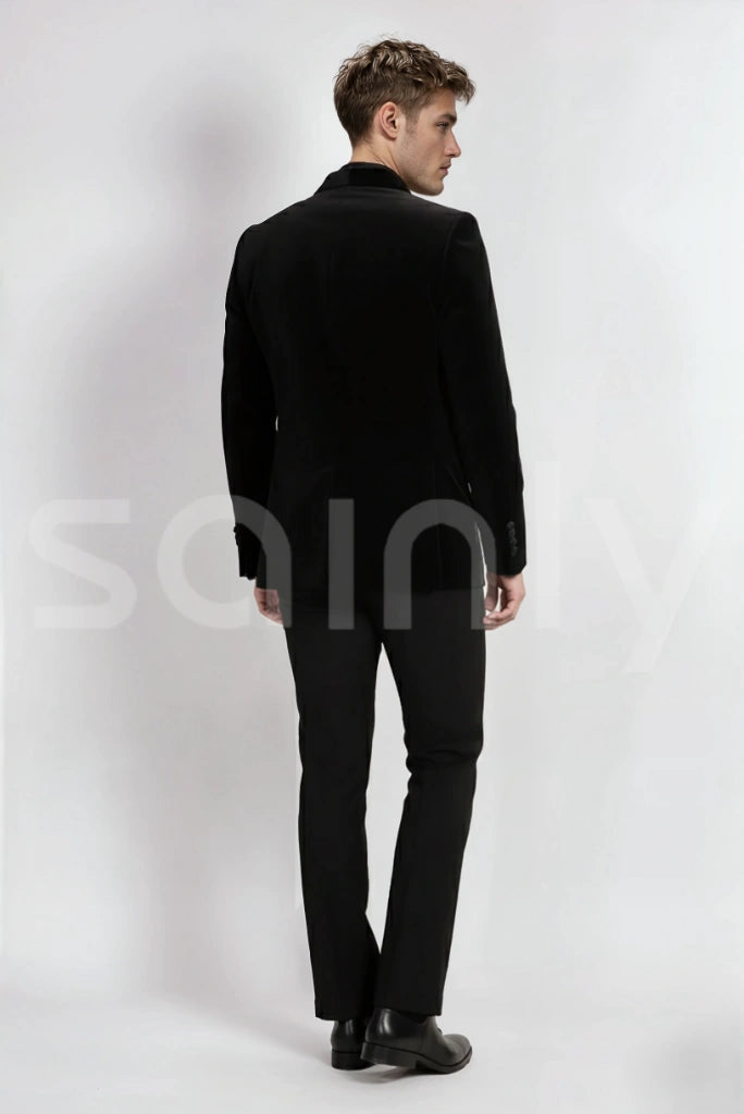 Groom Wedding Wear Embroidery Tuxedo Suits (Back)