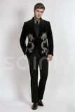 Black Stylish 2 Piece Suit For Men (Full Front)