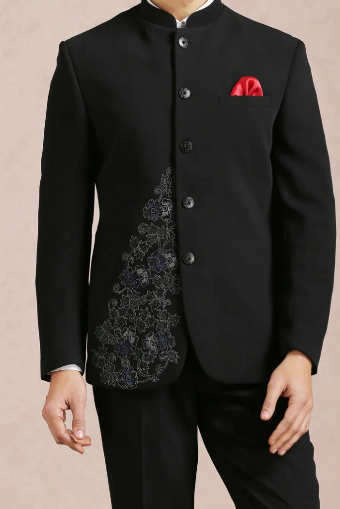Men Black Jodhpuri Suit For Groom Wedding Engagement Reception Wear 44 / 44