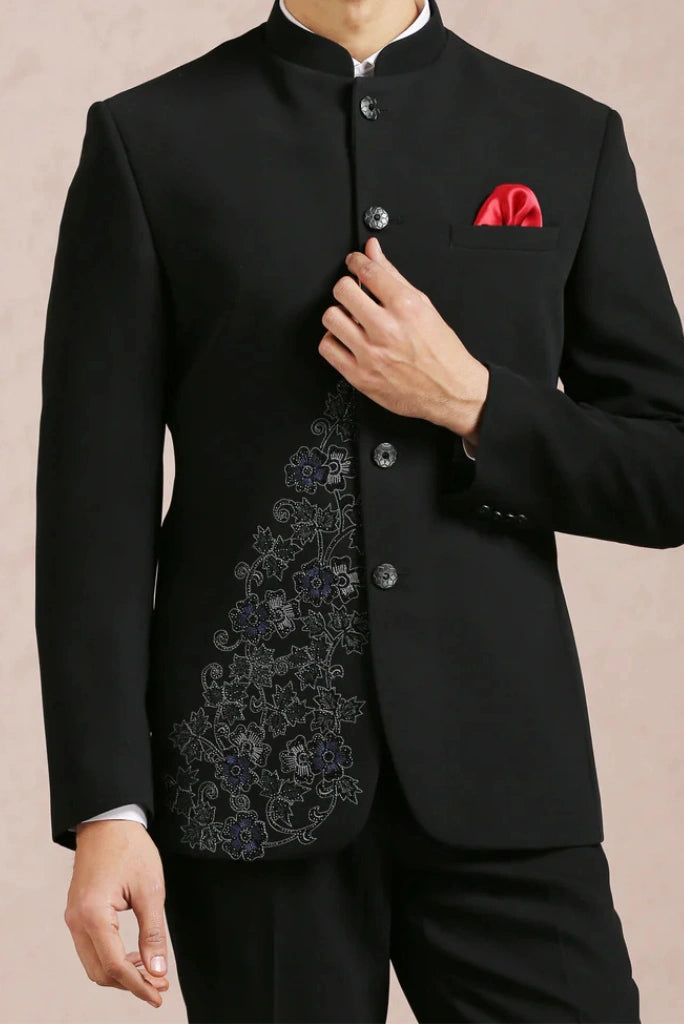 Men Black Jodhpuri Suit For Groom Wedding Engagement Reception Wear 44 / 44