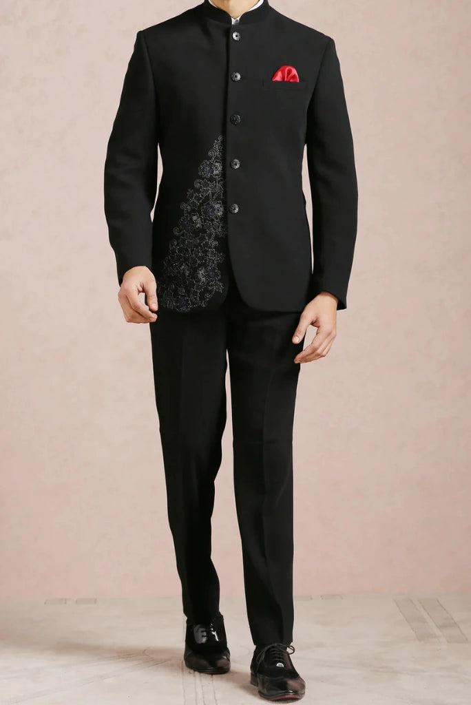 Men Black Jodhpuri Suit For Groom Wedding Engagement Reception Wear 44 / 44