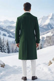 Men’s long emerald green tweed overcoat