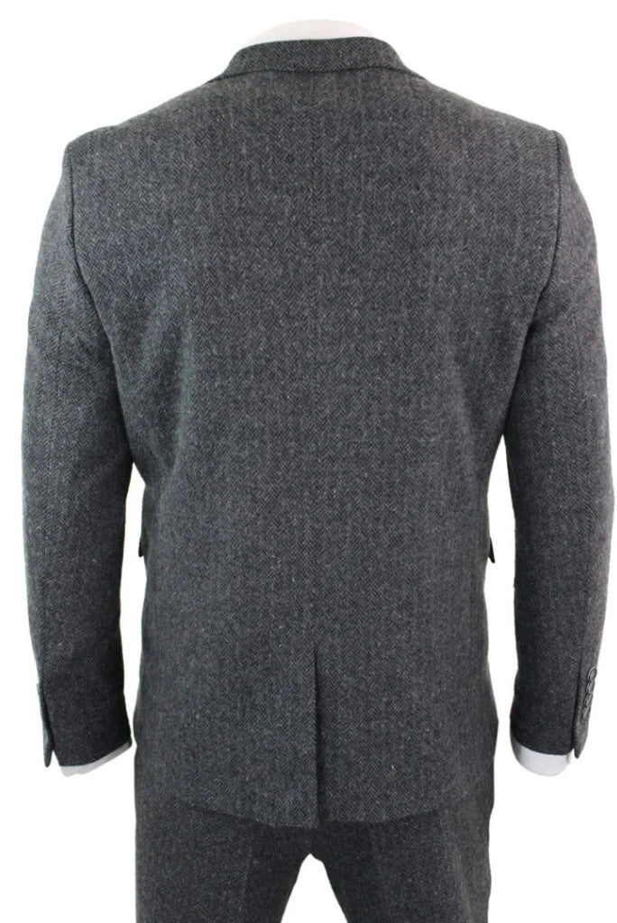 Dark Grey Blazer for Men Tweed Grey Blazer Formal Wear by SAINLY 52