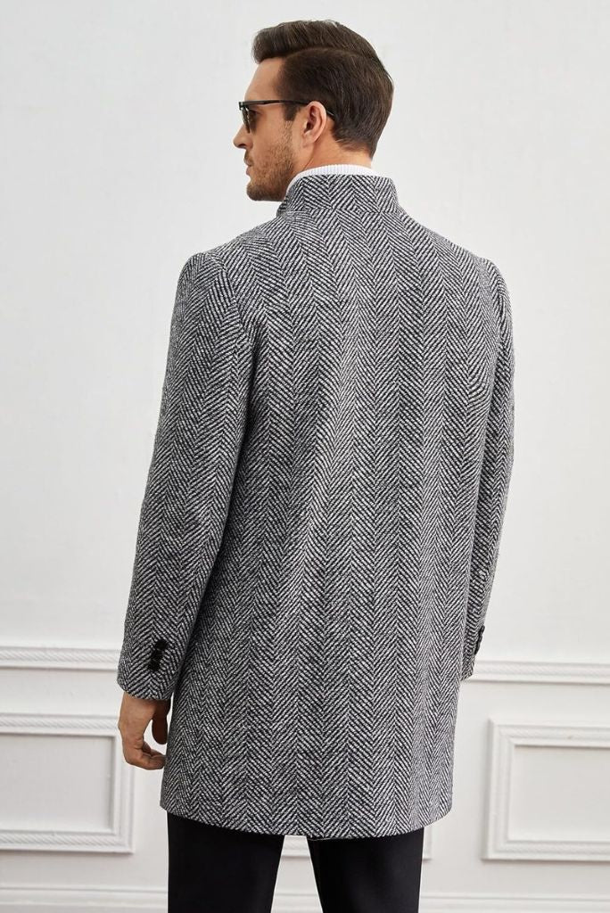 Men Grey Long Overcoat Vintage Long Coat Winter Tweed Long Coat Sainly 48 / 34 Men Grey Long Overcoat Vintage Long Coat Winter Tweed Long Coat Sainly 48 / 34