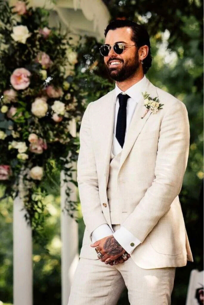 Cream wedding suit for groom clearance