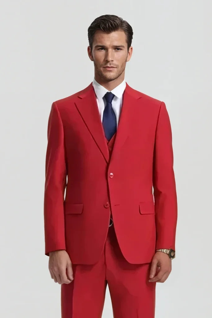 Men Red Blazer Formal Coat Red Slim Fit Blazer Bespoke Coat Red Sainly 50