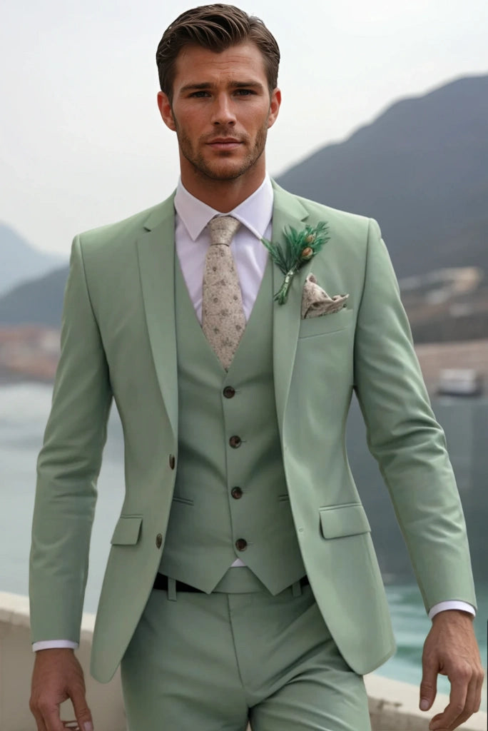Green Mod Suits 3 Piece Suit Green Wedding Suit Green Men's Emerald Green Suit SAINLY
