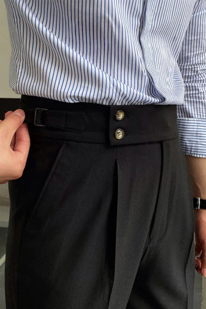 Men Double Button Gurkha Pant Black Party Wear Black Trouser Men Double Button Gurkha Pant Black Party Wear Black Trouser