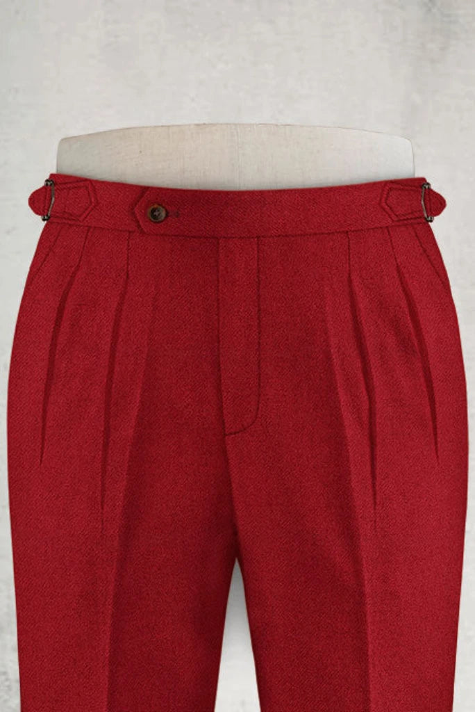 Men Red Tweed Pant Winter Trouser Gurkha Pant Red Wool Tweed SAINLY 36 Men Red Tweed Pant Winter Trouser Gurkha Pant Red Wool Tweed SAINLY 36