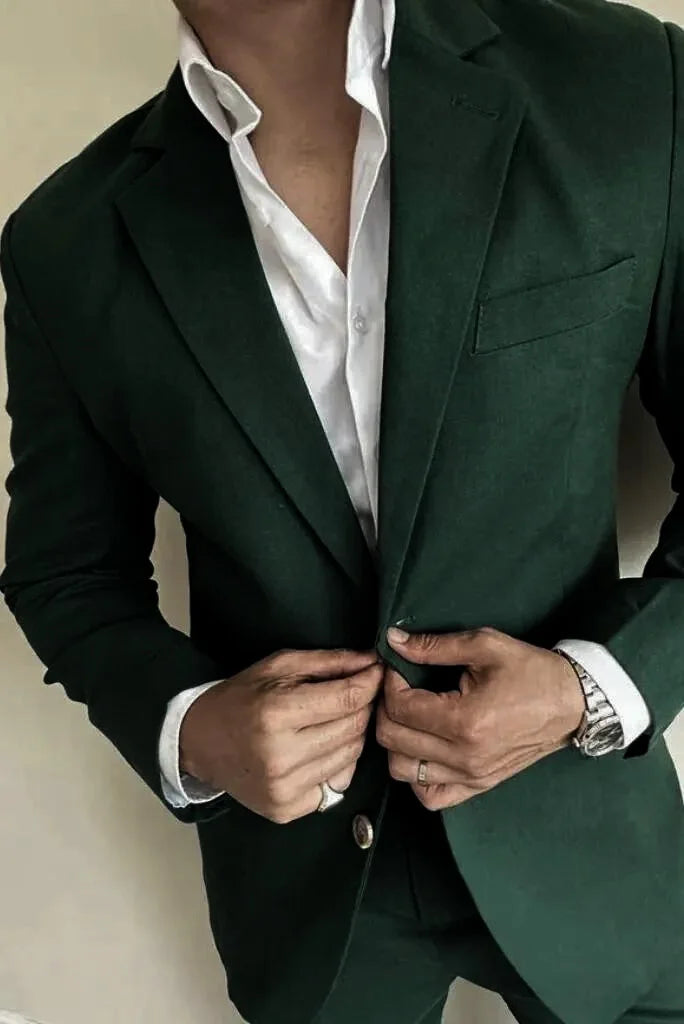 Men Two Piece Suit Green Wedding Suit Men 2 Piece Set SAINLY 54 / 48