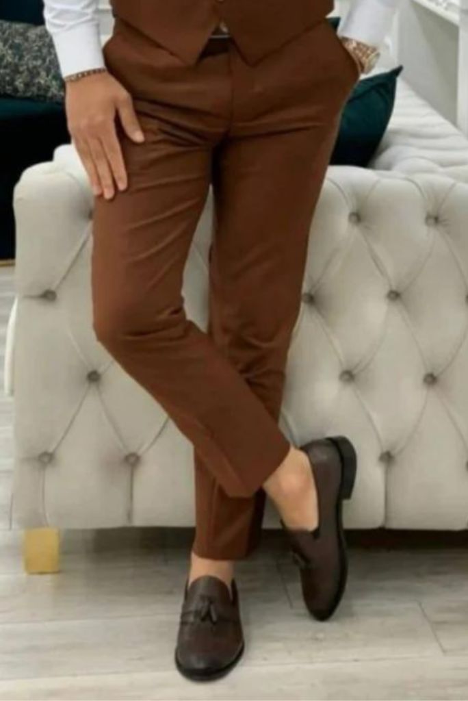Men Office Pants| Brown Dress Pant |Brown Pants Men | SAINLY 30 Men Office Pants| Brown Dress Pant |Brown Pants Men | SAINLY 30
