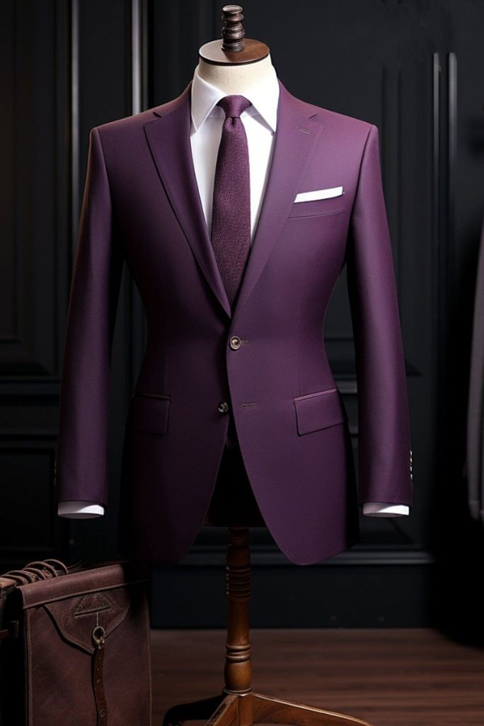 Men Wedding Suit Purple Dinner Suit Purple Elegant Purple Wear Sainly