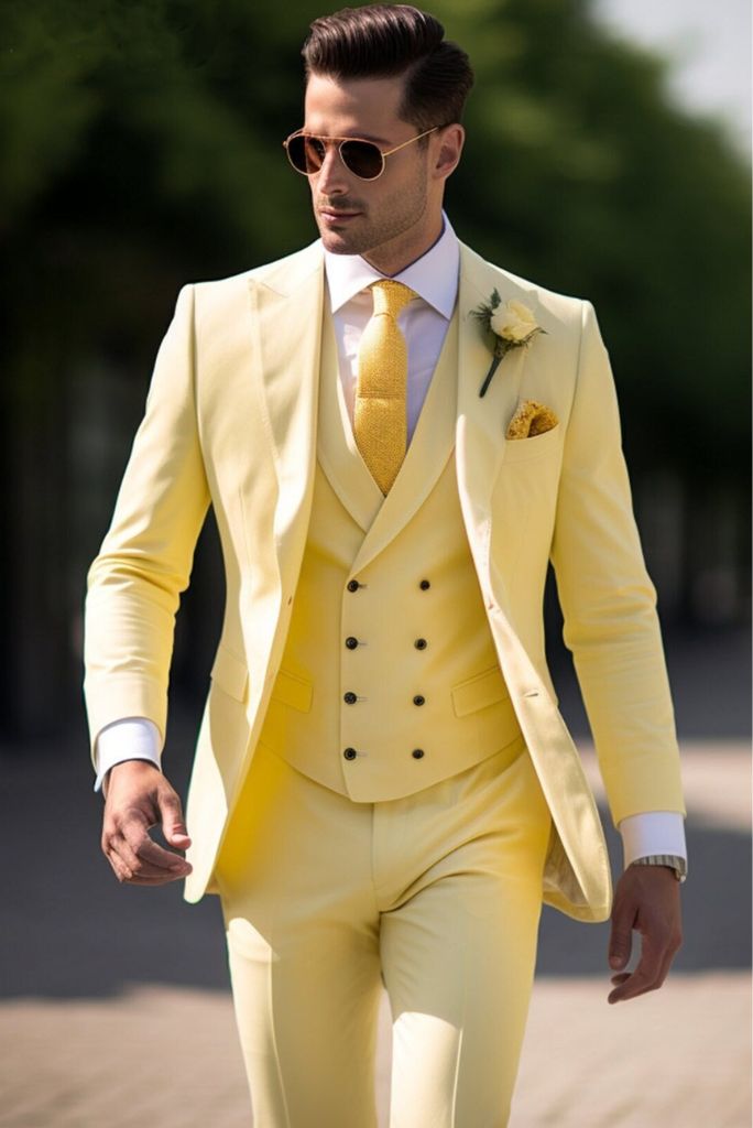 Yellow Wedding Suit Men Suit Piece Yellow Suits Dinner Suit