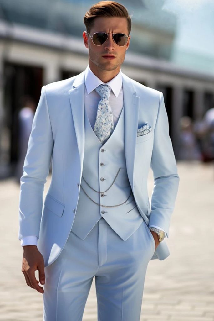 Latest selection of Sky Blue Suit For Men For Wedding– SAINLY