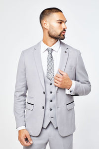 Man Dinner Three Piece Light Grey Suit Wedding Wear Formal Elegant Suit Bespoke