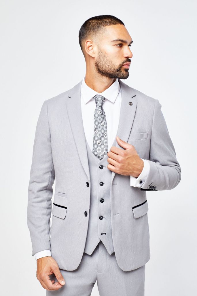 Men Piece Grey Suits Wedding Dinner Suit Slim Fit One