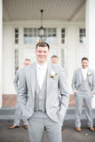 Men Grey Suit Wedding Grey Suit Groom Elegant 3 Piece Suit Sainly