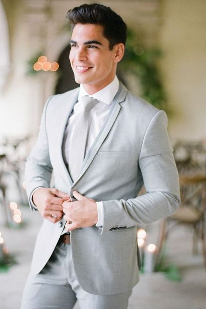 Men Grey 2 Piece Suit Wedding Grey Suit Dinner Grey Suit Sainly