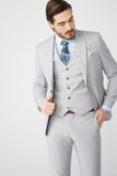Men 3 Piece Grey Suits | Wedding & Dinner Suit | Slim Fit One Button suit | Sainly